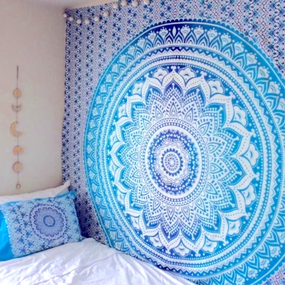 ♡ blue mandala tapestry ♡